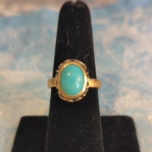 Barse Turquoise and Brass Ring